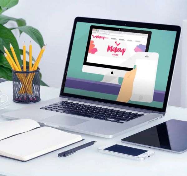 2D video, promotion of an online cosmetics store.